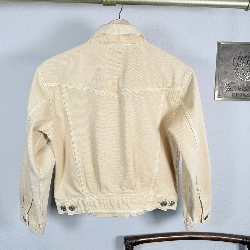Gap Denim Womens XS Yellow Cotton Trucker Jacket Long Sleeve Pockets